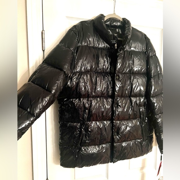 NEW High Gloss Calvin Klein Black Puffer Quilted Jacket. Men's Sz Large. $225.00